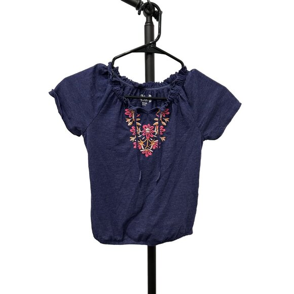 Mudd Embroidered Girls Floral Off-Shoulder Bohemian Top XS/S - Picture 1 of 9